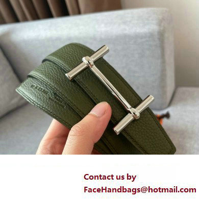 Hermes H d'Ancre belt buckle  &  Reversible leather strap 32 mm 06 2023